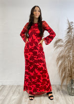 Provence Bloom Floral Maxi Dress | Red