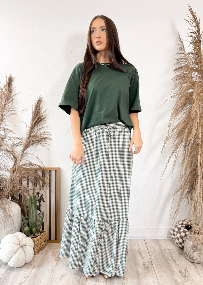 The Elorea Gingham Skirt | Forest