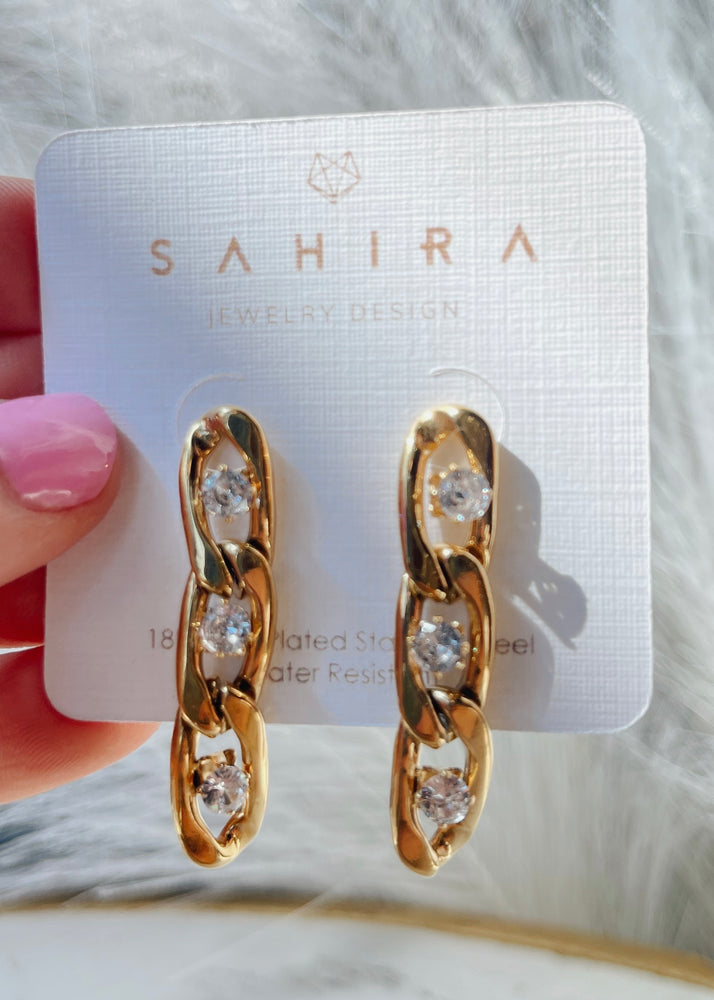 Sahira Chain and Stone Earring