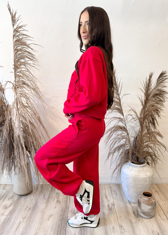 Vintage Havana Starstruck Fleece Jogger | Scarlet