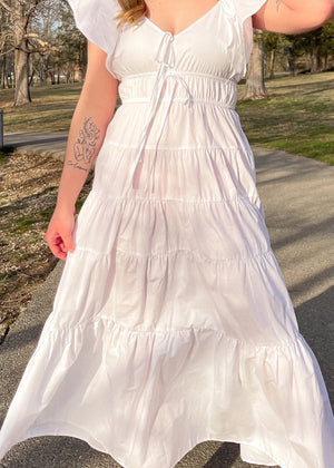 Blossoming Love Maxi Dress | White