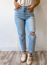 Cello High Rise Crop Straight Jean | Light