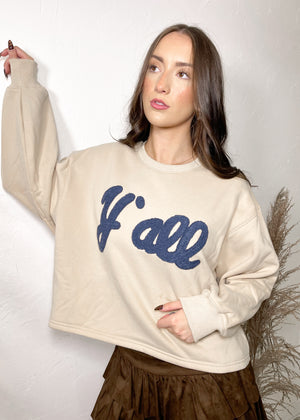 The Y’all Flocked Sweatshirt | Taupe