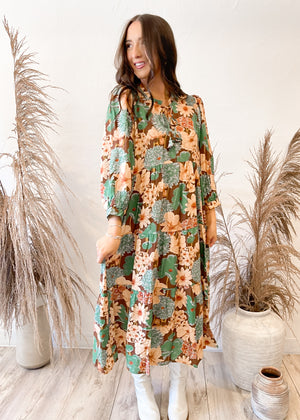 All Yours Floral Dress | Brown