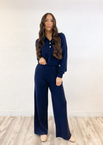 FRNCH Rani Knit Trousers | Bleu Marine