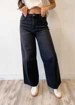 Cello High Rise Crop Wide Leg Jean | Black