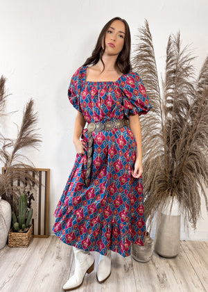 Harvest Bloom Maxi Dress | Teal