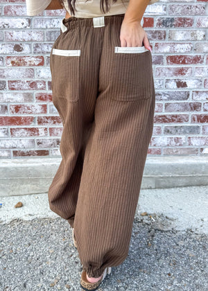 Cinnamon Roll Striped Jogger Pant | Brown