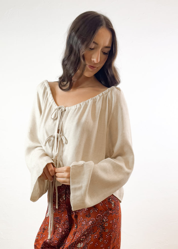 Sweet On You Linen Blouse | Cream