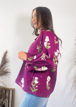 Plum Perfect Floral Top | Purple