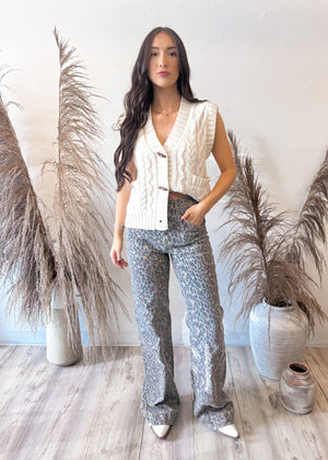 FRNCH Medea Knitted Vest | Creme