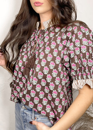 Orchard Bloom Floral Top | Brown