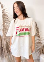 Livy Lu Arkansas Razorbacks Football Field Off White Thrifted Tee