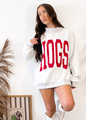 Livy Lu Hogs Tall Boy Gray Reversible Mock Neck Sweatshirt