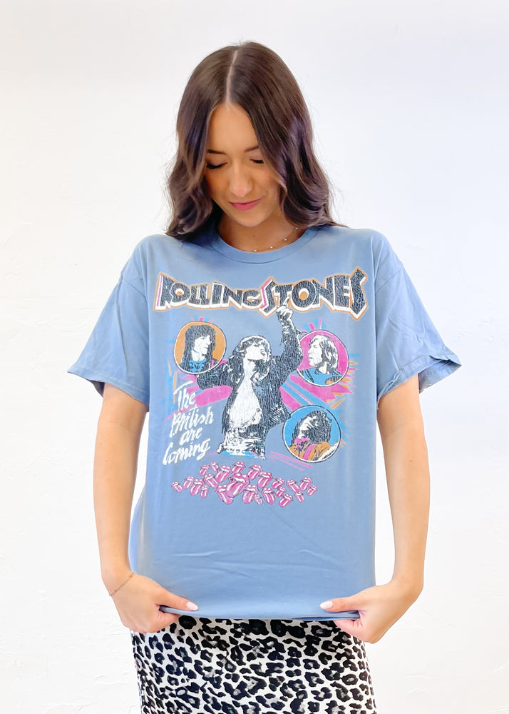 Livy Lu Rolling Stones The British Are Coming Graphic Tee | Stone Blue