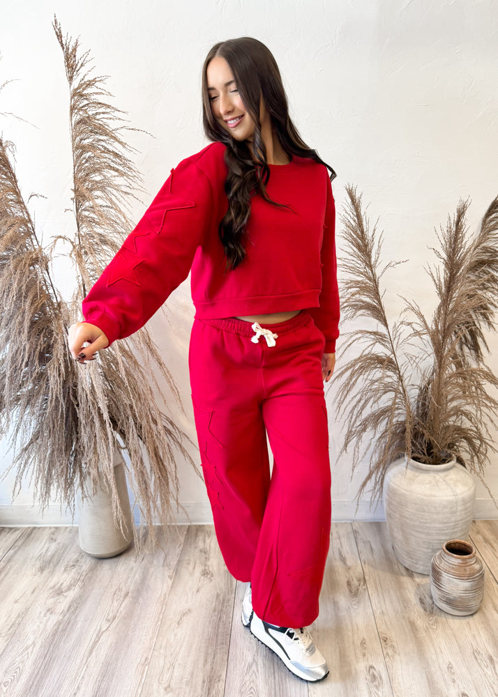 Vintage Havana Starstruck Fleece Jogger | Scarlet
