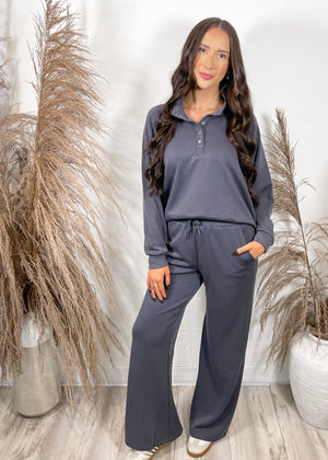 Vintage Havana Luxe Cloud Henley Pullover | Graphite