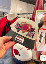 Razorback Football Heart Patch Hat