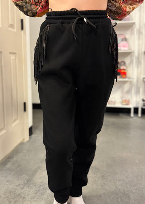 The Paige Black Fringe Pants