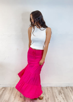 Cool For Summer Tiered Maxi Skirt | Fuchsia