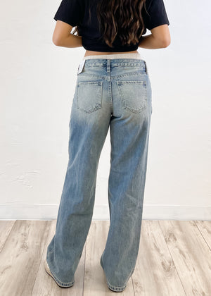 Hot Girl Boxer Wide Leg Jean | Light Wash