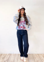 Livy Lu Rolling Stones Razorbacks Thrifted Sweatshirt | Gray