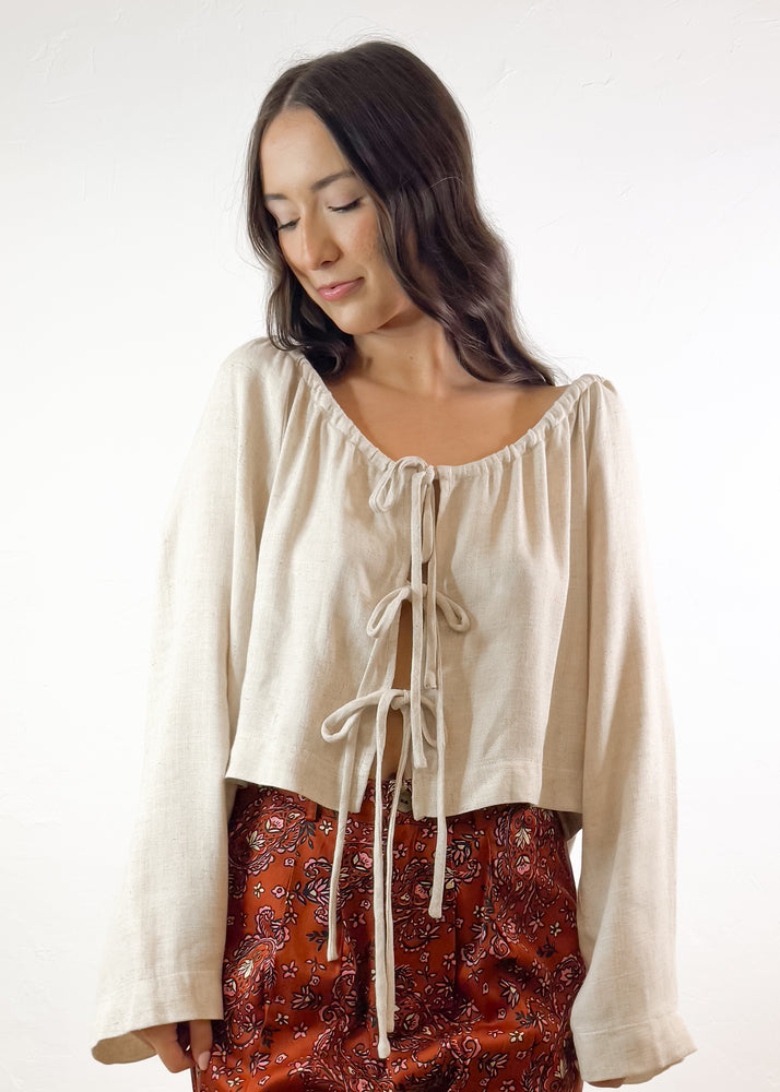 Sweet On You Linen Blouse | Cream