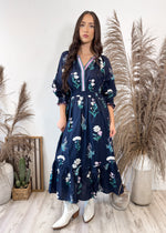 Falling Foliage Midi Dress | Midnight