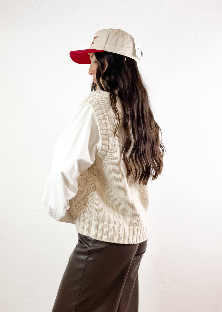 FRNCH Medea Knitted Vest | Creme