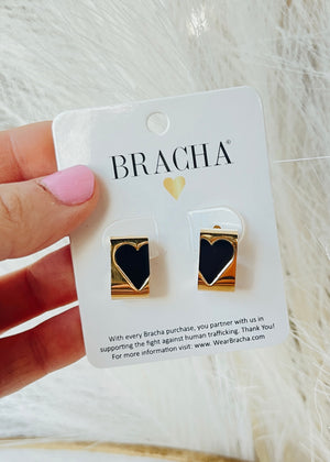 Bracha Queen of Hearts Earring | Black