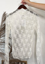 Here To Stay Lace Long Sleeve Top | Ivory