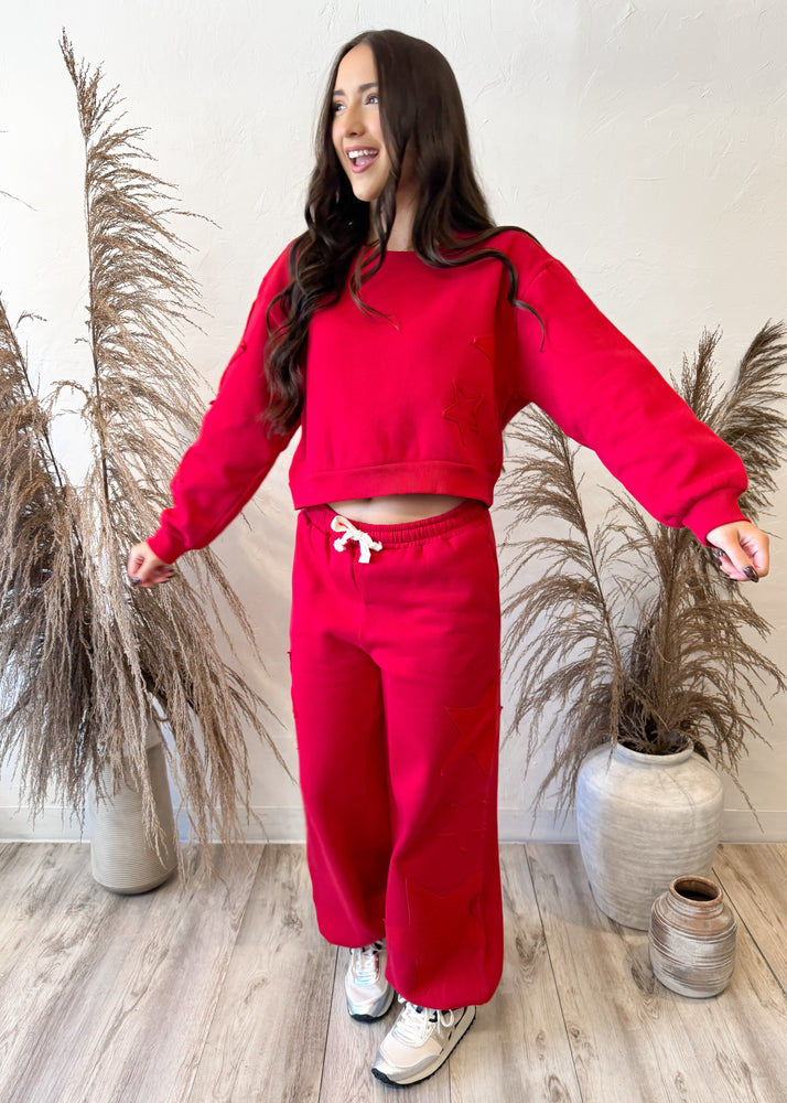Vintage Havana Starstruck Fleece Jogger | Scarlet
