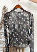 Touchdown Lace Long Sleeve Top | Black