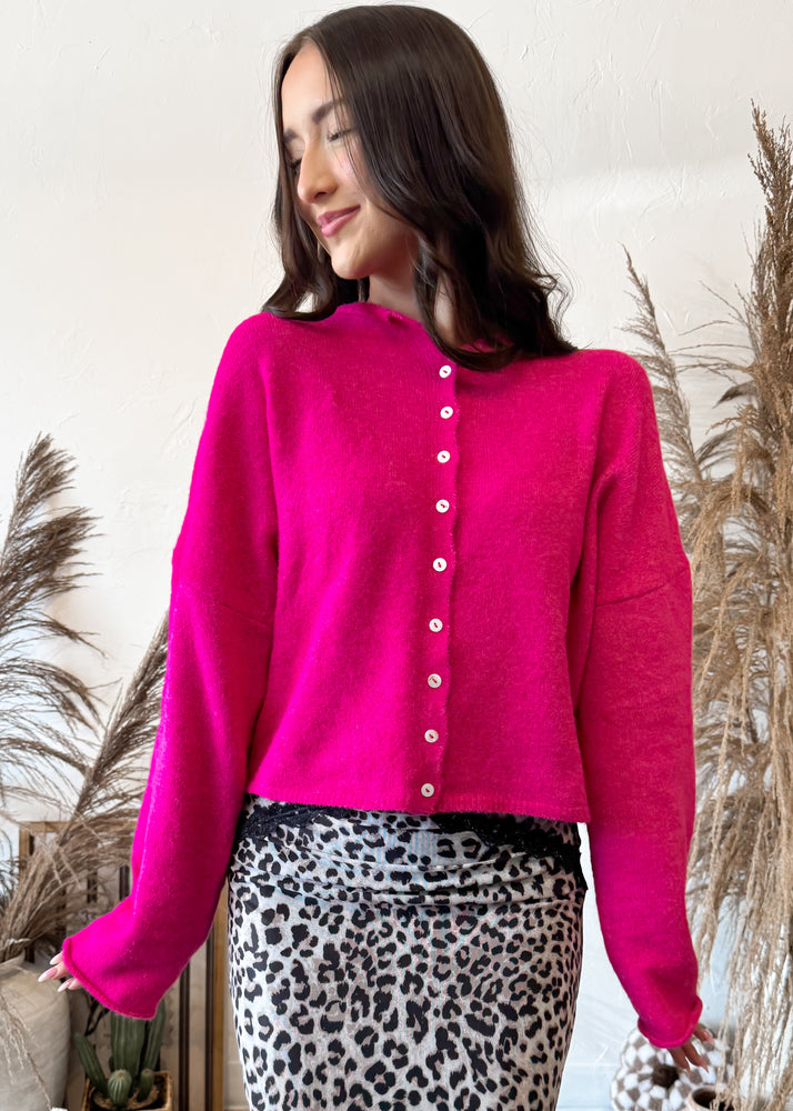 Bella Cutie Cardigan | Fuchsia