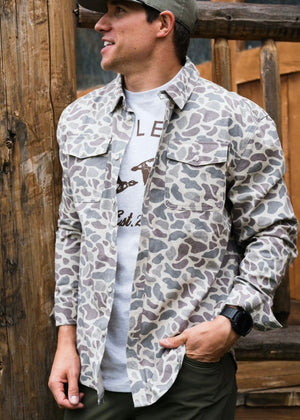 Burlebo Cotton Twill Button Up | Classic Deer Camo