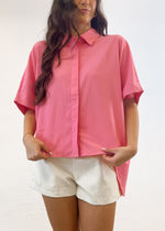 The Kamree Oversized Button Up Top | Pink