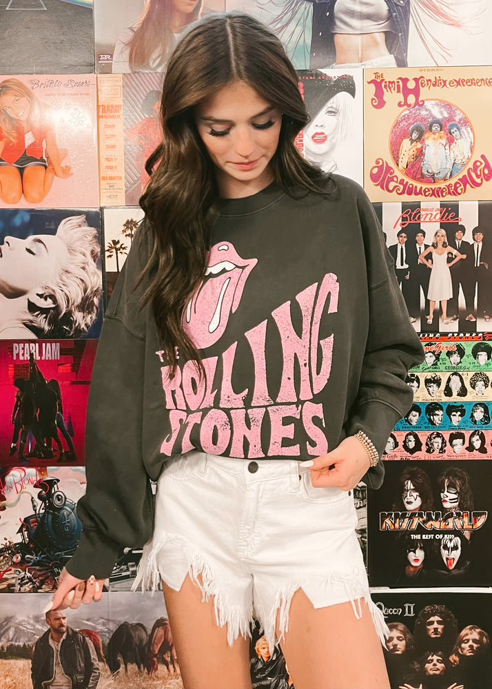 Livy Lu Rolling Stones Dazed Sweatshirt | Black