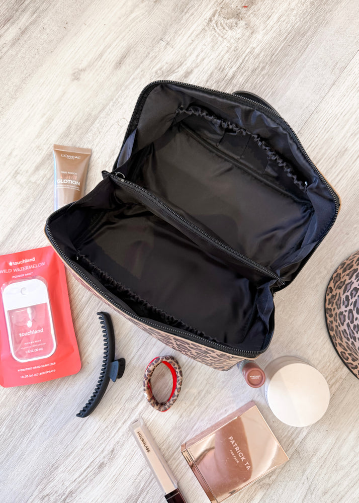 Jadelynn Brooke Hold All Make Up Bag | Cheetah