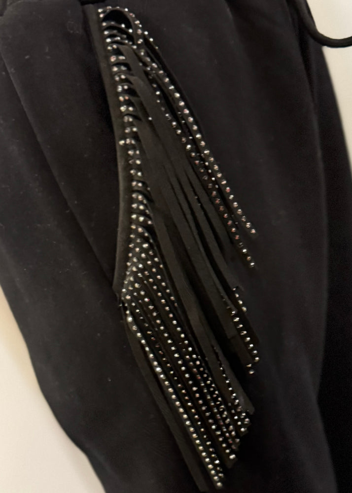 Swing From The Hip Fringe Jogger | Black