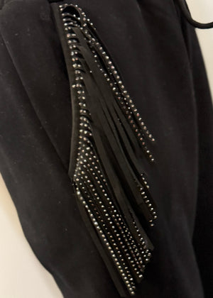 Swing From The Hip Fringe Jogger | Black
