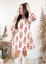 Cider Dahlia Floral Dress