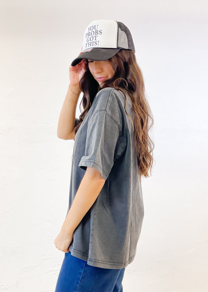 Let It Out Oversized Basic Tee | Black