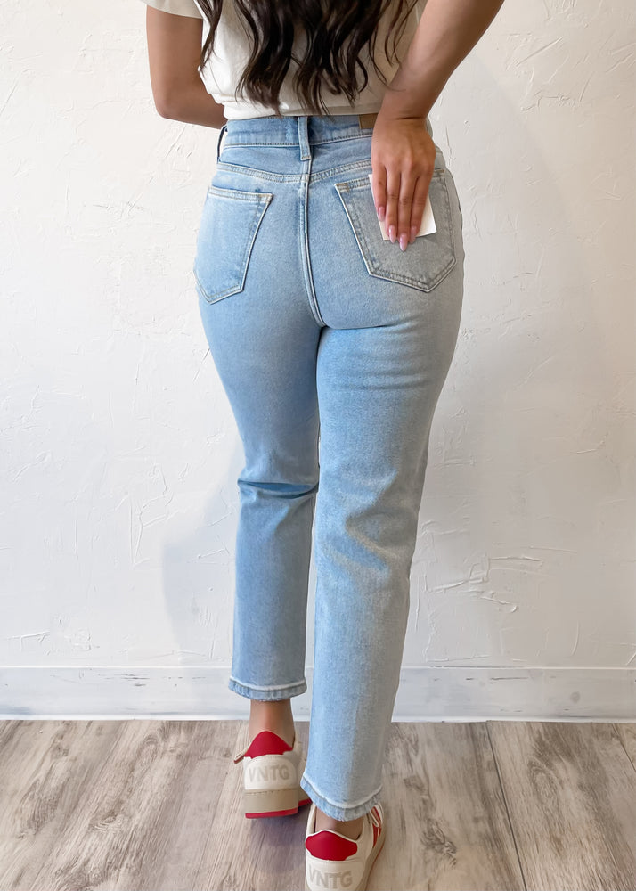 Cello High Rise Crop Straight Jean | Light
