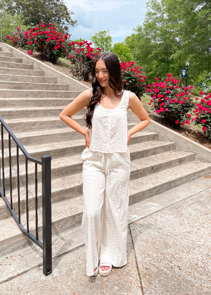 Bila77 Studio Eyelet Pant | Gardenia