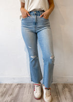 Cello High Rise Crop Flare Jean | Light