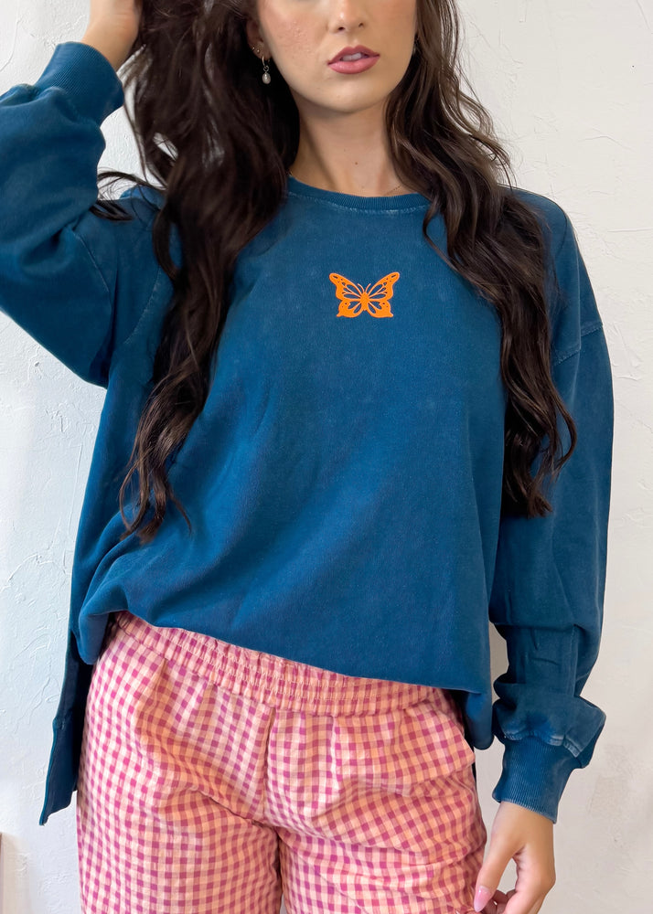 It's A Good Life - Mineral Wash Pullover (Deep Ocean)