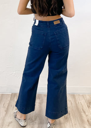 Velvet Heart Alyx Cropped Wide Leg Pant | Dark Blue