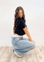 Hot Girl Boxer Wide Leg Jean | Light Wash