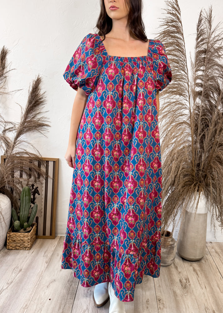 Harvest Bloom Maxi Dress | Teal