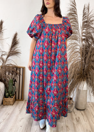 Harvest Bloom Maxi Dress | Teal
